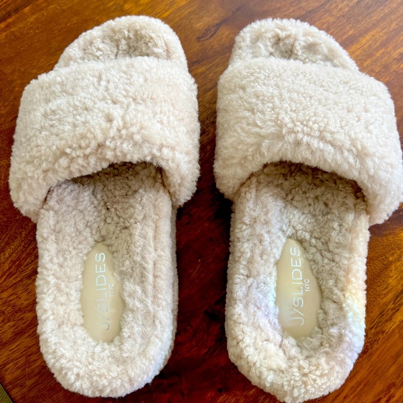 J/Slides stacked fleece slipper shoe - 10 - Picture 1 of 5